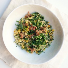 Pearl Barley, Sausage + Kale Salad