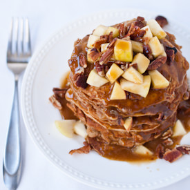 Apple Pancakes with Cider Syrup