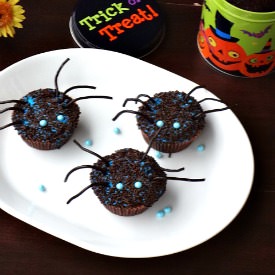 Eggless Ghostly Spider Cupcakes