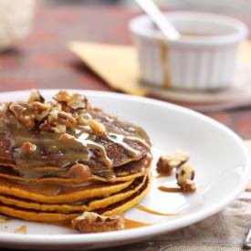 Low-Carb Glazed Pumpkin Pancakes