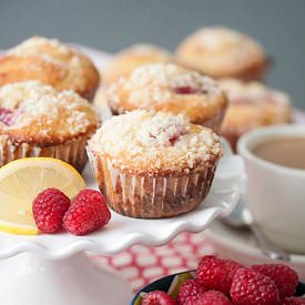 Raspberry-Lemon Streusel Muffins