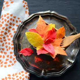 Pumpkin Cake & Chocolate Leaves