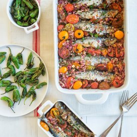 Roasted Sardines w/ Cherry Tomatoes