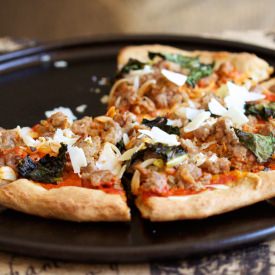 Sausage and Kale Pizza