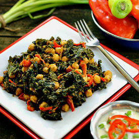 Super Chana Masala with Kale