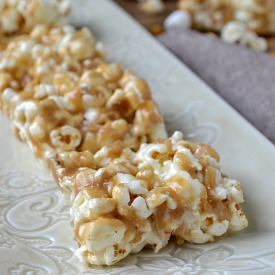 Salted Caramel Popcorn Bars