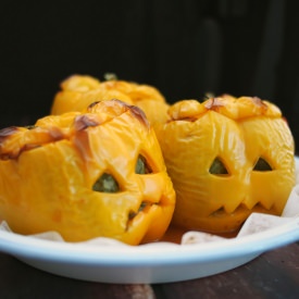 Jack O’ Lantern Stuffed Peppers