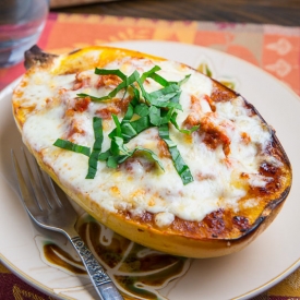 Lasagna Stuffed Spaghetti Squash