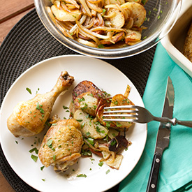 Potatoes Lyonnaise & Brined Chicken