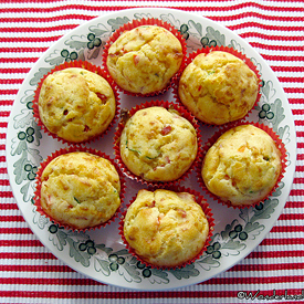 Ham, Cheese & Veggie muffins