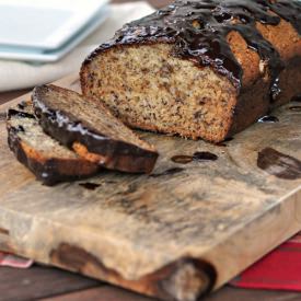 Banana Bread with Chocolate Glaze