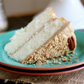 White Cake with Caramel Icing