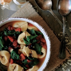 Tortellini, Spinach, and Bean Soup