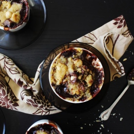 Chocolate Hazelnut and Pear Crumble