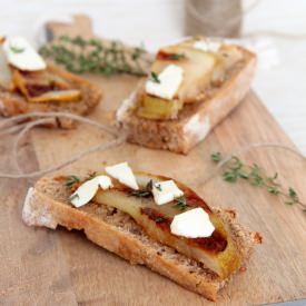 Crostini with Caramelized Pear