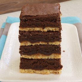 Caramel Popcorn Shortbread Brownies