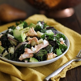 Kale Salad with Salmon