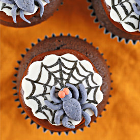 Spider Web Halloween Cupcakes