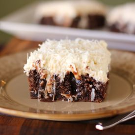 Chocolate Coconut Poke Cake