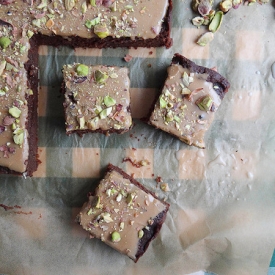 Pumpkin Pistachio Brownies