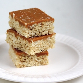 Salted Caramel Krispie Rice Squares