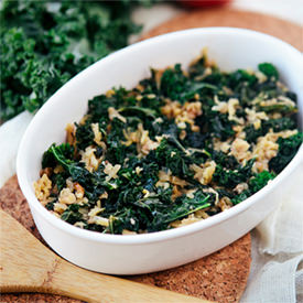 Sweet Braised Kale with Apples