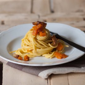 Spaghetti with Pumpkin, Bacon