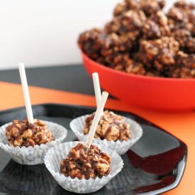 Halloween Chocolate Popcorn Balls