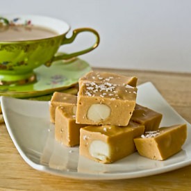 Salted Caramel Macadamia Fudge