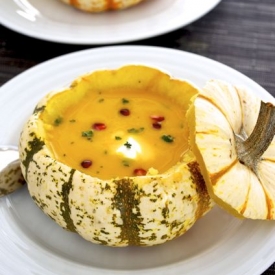 Pumpkin Soup with Porcini Cream