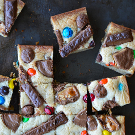 Leftover Halloween Candy Blondies