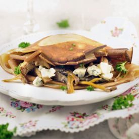 Pancake with Mixed Mushrooms Cheese