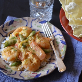 Thai Prawn Curry with Poppadoms