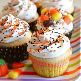 Homemade Candy Corn Cupcakes