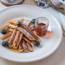 Waffles Maple Syrup and Fruit