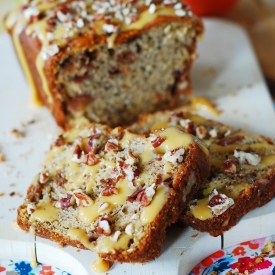 Banana Apple Bread+ Caramel Drizzle