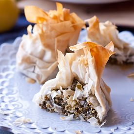 Swiss Chard & Feta Phyllo Purses