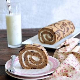 Decorated Coffee Swiss Roll