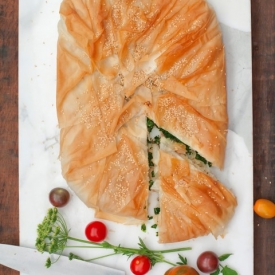 Fennel, Chard & Goat Cheese Pie