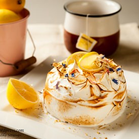 Lavender Lemon Meringue Cake