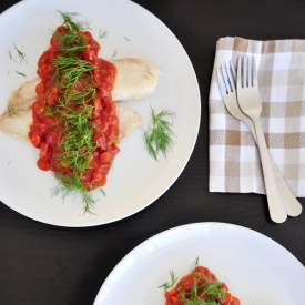 Tilapia W/ Tomato Sauce and Dill