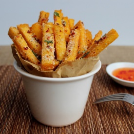 Polenta Chili and Herb Chips