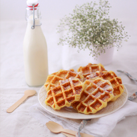 Waffles with Grapefruit Zest