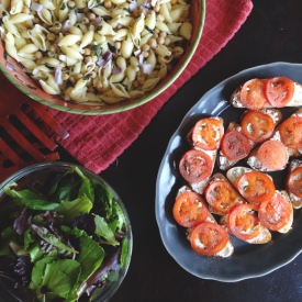 Fried Tomato & Goat Cheese Toasts