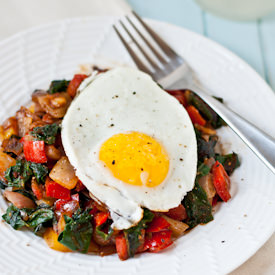 Bell Pepper and Swiss Chard Hash