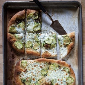 Zucchini Pizza with Basil Pesto