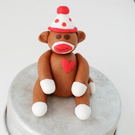 Fondant Sock Monkey Cake Topper