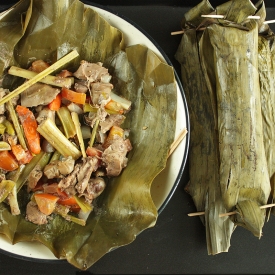 Chicken Livers in Banana Leaves