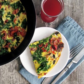 Bacon, Mushroom, and Kale Frittata