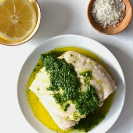 Baked Fish w/ Lemon Herb Sauce